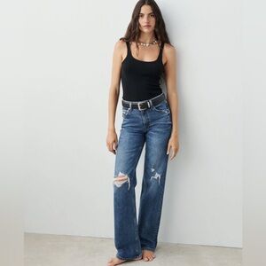 AYR Secret Sauce Dark Blue Denim Distressed Jeans, 24 NWT